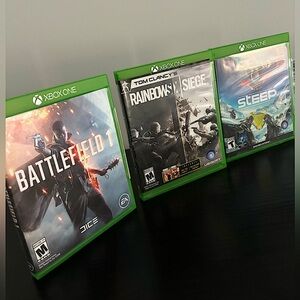 Xbox One games Battlefield, Rainbow 6, and Steep bundle